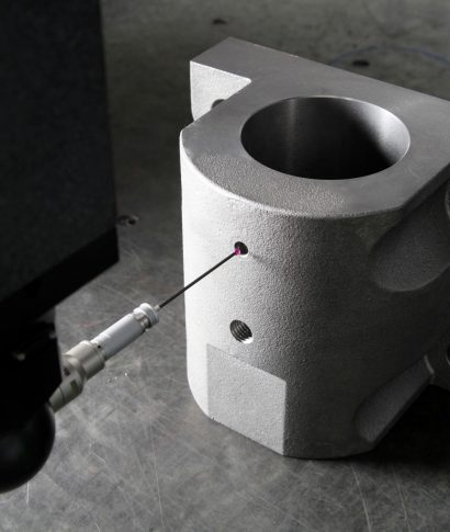 CMM measurement.  Quality control measurement probe.